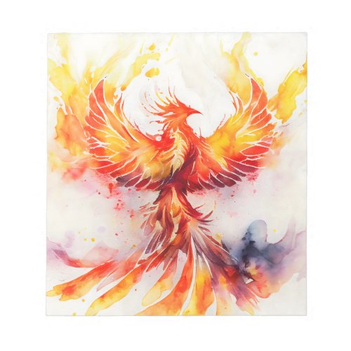 Phoenix Spreading its Wings Rising from the Ashes Notepad