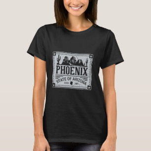 Phoenix State Of Arizona Estd 1881 Cactus Mountain T-Shirt