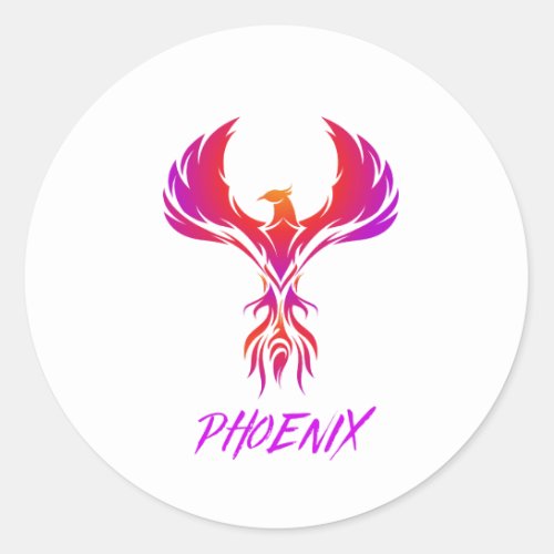 phoenix stikers design classic round sticker
