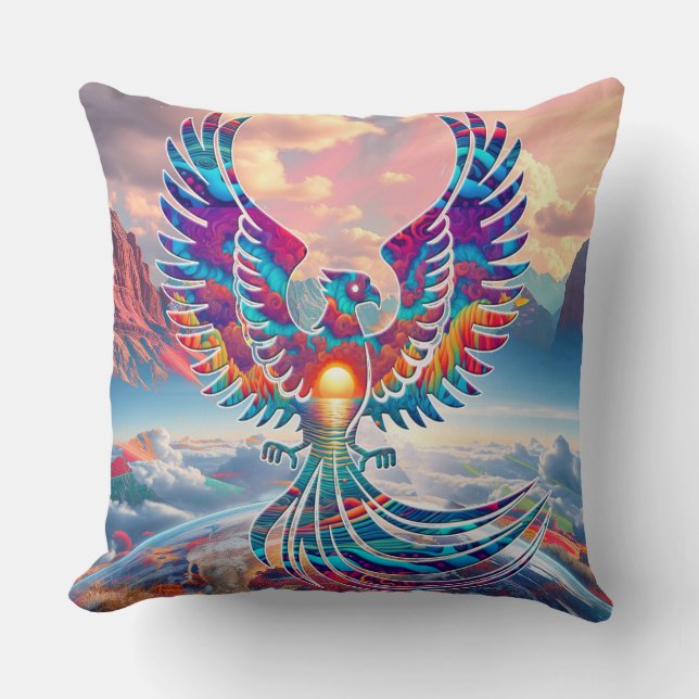 Phoenix Sunrise Throw Pillow (Front)