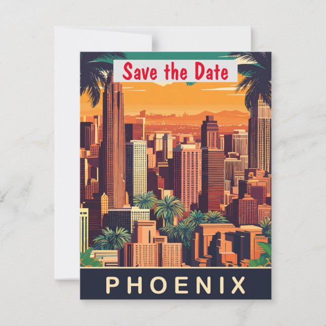 Phoenix Sunset Palms Warm Invitation (Front)
