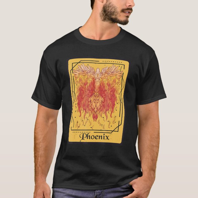 Phoenix Tarot Card Firebird Fantasy Rising from As T-Shirt (Front)