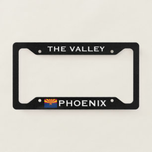 Phoenix The Valley Arizona Flag Black  License Plate Frame