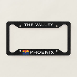 Phoenix The Valley Arizona Flag Black License Plate Frame