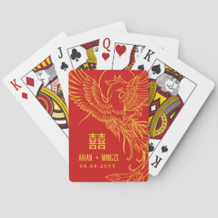 Phoenix Themed Double Happiness Poker Cards