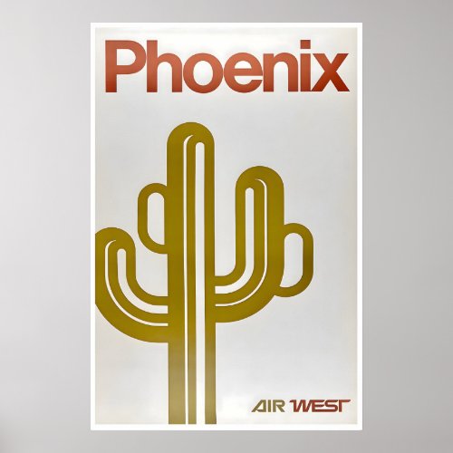 Phoenix Travel Poster Arizona Art America Print