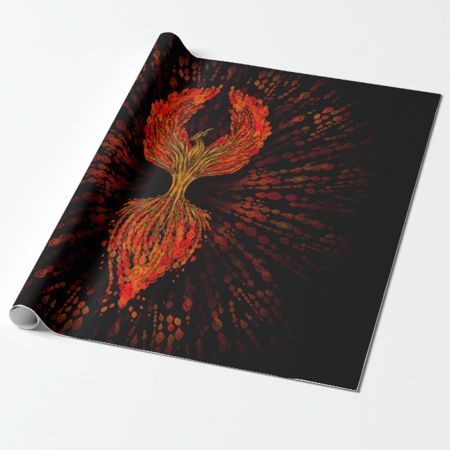 Phoenix Tree of Life Wrapping Paper (Unrolled)