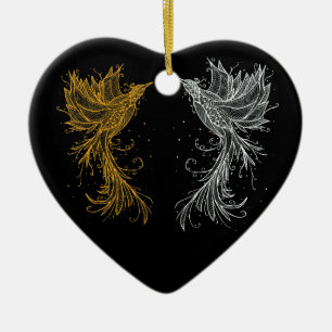 Phoenix Twins Ceramic Ornament