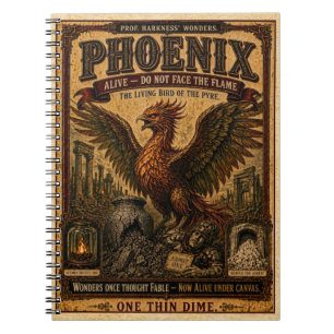 Phoenix, Vintage Circus Monster Notebook