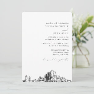 Phoenix Wedding Elegant Skyline Invitation