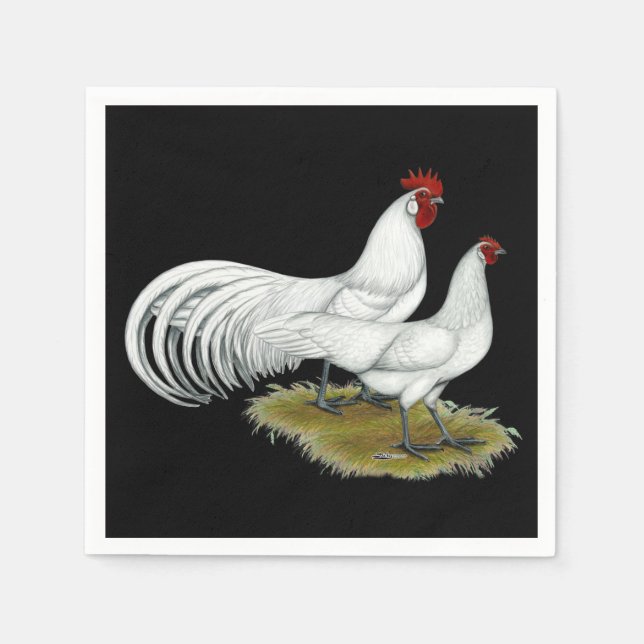 Phoenix:  White Pair Paper Napkins (Front)