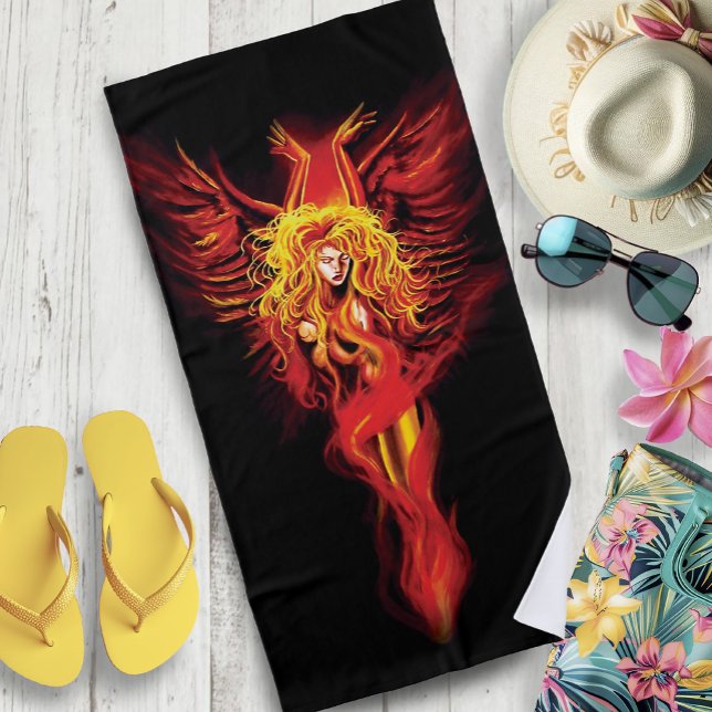 Phoenix Woman Beach Towel (Creator Uploaded)