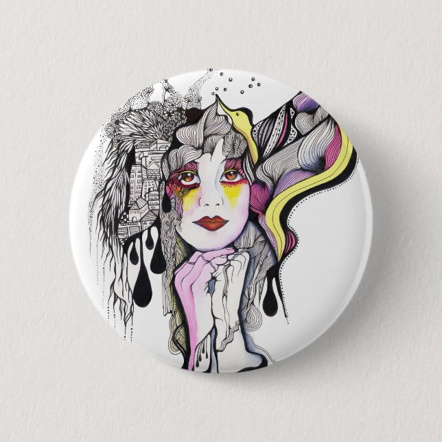 Phoenix Woman Pinback Button (Front)