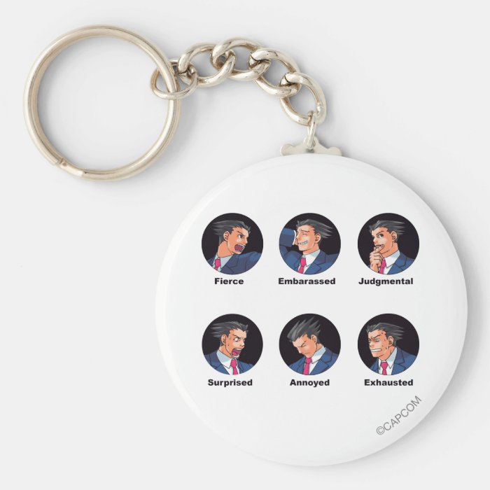 Phoenix Wright Emoticons Key Chain