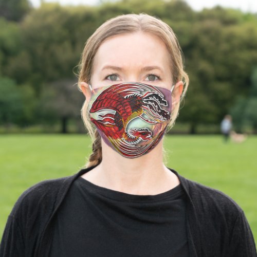Phoenixs Resurgence Rising from Lifes Flame Adult Cloth Face Mask