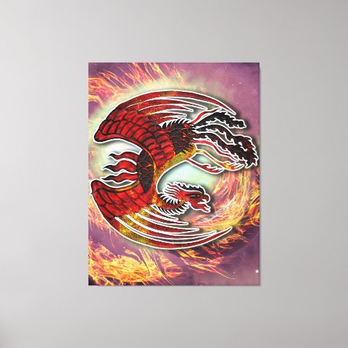 Phoenixs Resurgence Rising from Lifes Flame Canvas Print