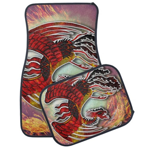 Phoenixs Resurgence Rising from Lifes Flame Car Floor Mat