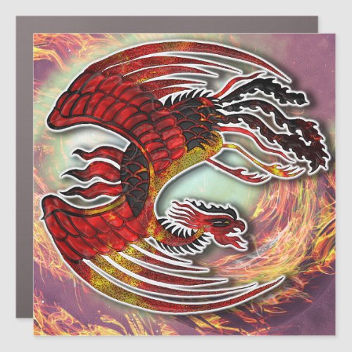 Phoenixs Resurgence Rising from Lifes Flame Car Magnet