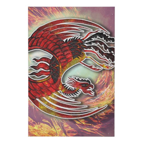 Phoenixs Resurgence Rising from Lifes Flame Faux Canvas Print