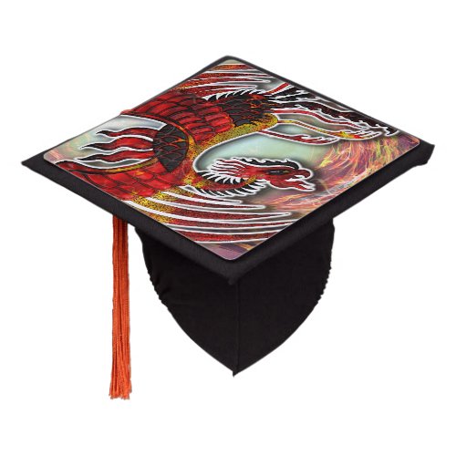 Phoenixs Resurgence Rising from Lifes Flame Graduation Cap Topper