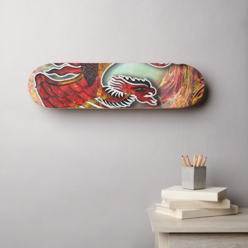 Phoenixs Resurgence Rising from Lifes Flame Skateboard