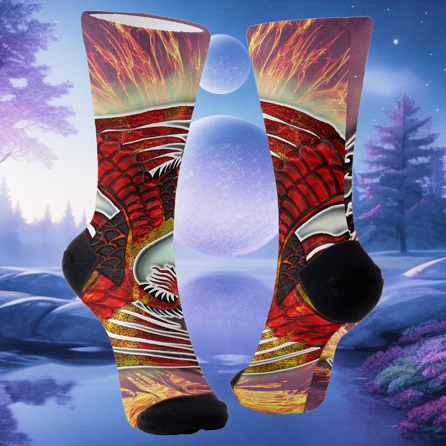 Phoenix's Resurgence: Rising from Life's Flame Socks (Creator Uploaded)