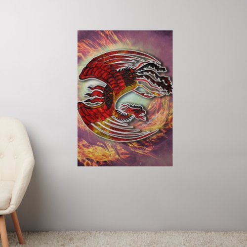 Phoenixs Resurgence Rising from Lifes Flame Wall Decal