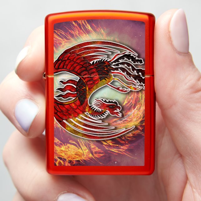 Phoenix's Resurgence: Rising from Life's Flame Zippo Lighter (In Hand)