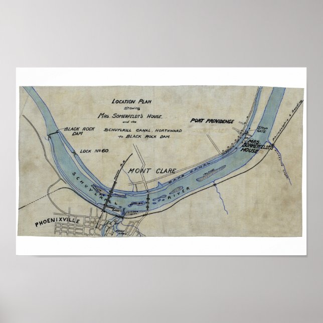 Phoenixville Mont Clare Schuylkill Canal PA  Poster (Front)