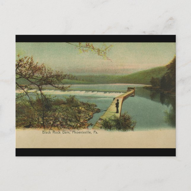 Phoenixville PA Black Rock Dam Postcard (Front)