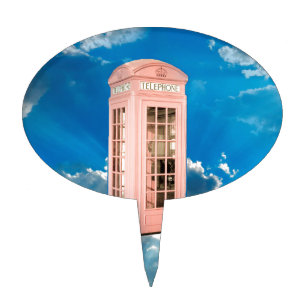 phone booth cake topper