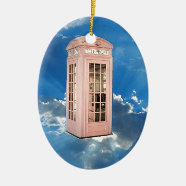 phone booth ceramic ornament (Front)