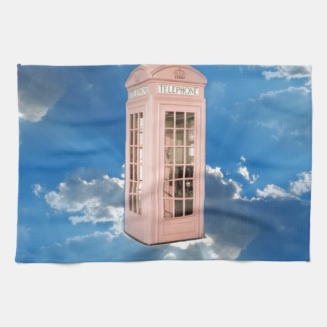 phone booth kitchen towel (Horizontal)