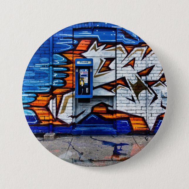 Phone Booth No 12 Color Version Reflection Button (Front)