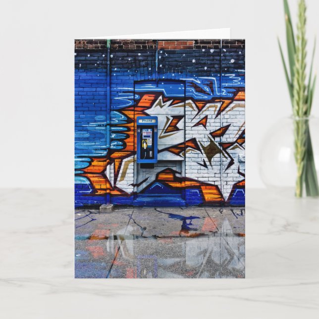 Phone Booth No 12 Color Version Reflection Card (Front)