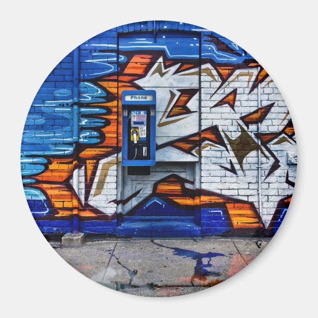 Phone Booth No 12 Color Version Reflection Magnet (Front)