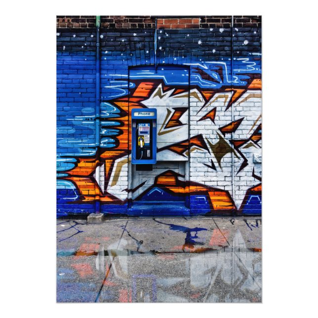 Phone Booth No 12 Color Version Reflection Photo Print (Front)