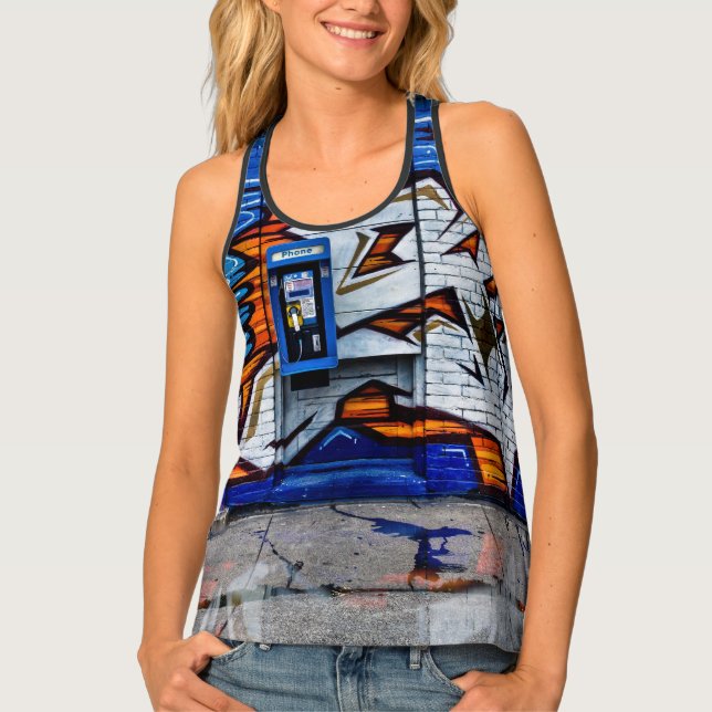 Phone Booth No 12 Color Version Reflection Tank Top (Front)