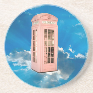 phone booth sandstone coaster