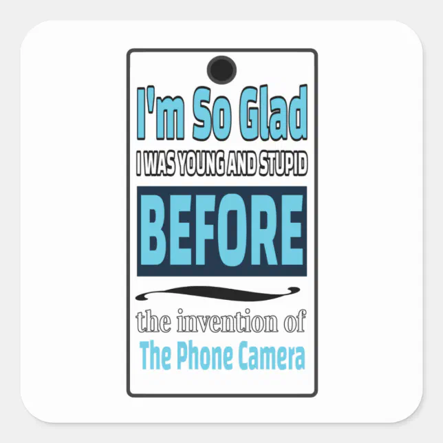 Phone Camera Square Sticker | Zazzle