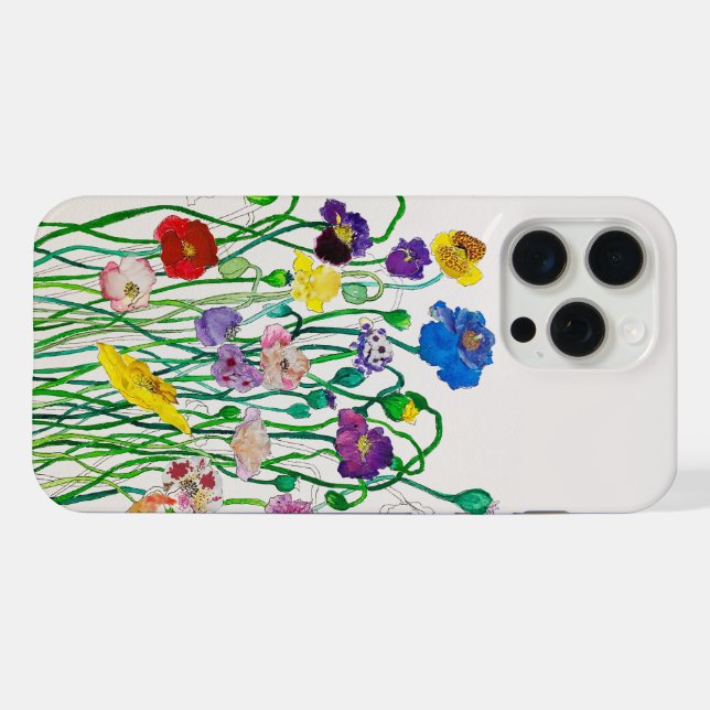 phone case apple pro max wild poppies (Back Horizontal)