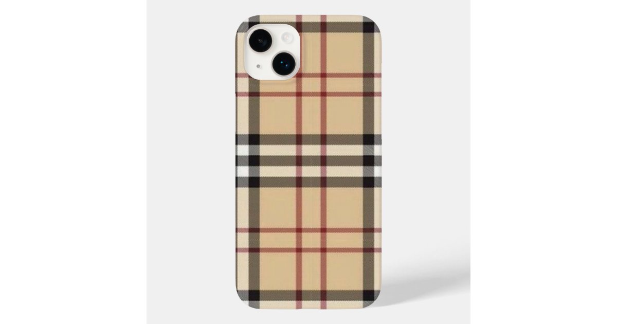 Brown, Beige: Checkered Pattern iPhone Case