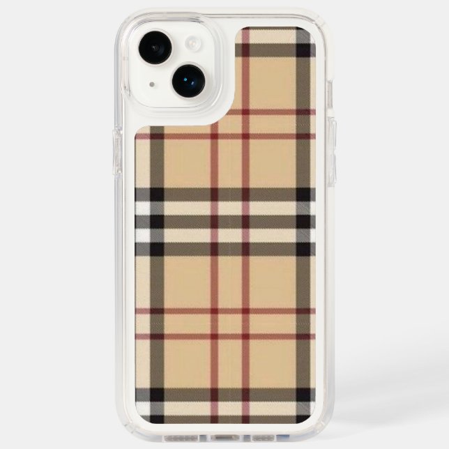 Phone Case Beige Plaid  (Front)