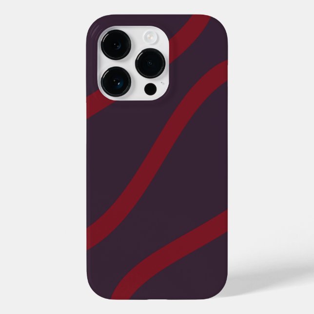 Phone Case – Burgundy Lines on Dark Violet (Back)