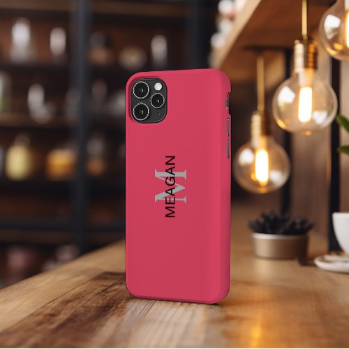 Phone Case Coral Personalized Monogram Name iPhone 13 Pro Case