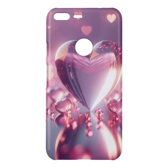  Phone Case Design with Pink Heart Pixel Art (Back)
