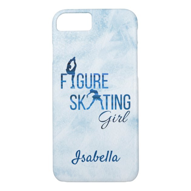 Phone case Figure skating girl blue lines Zazzle