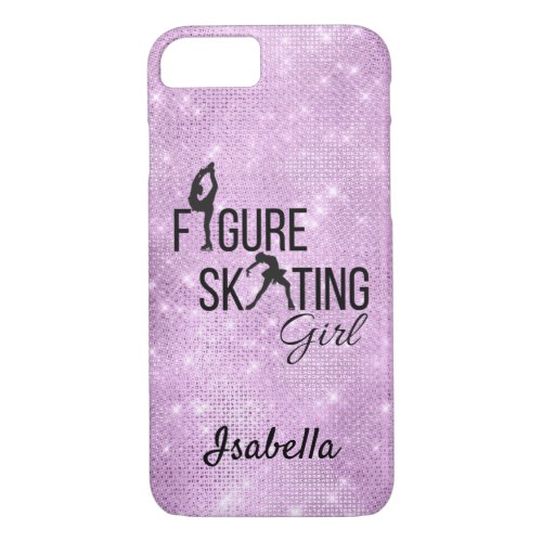 Phone case Figure skating girl purple sparkle