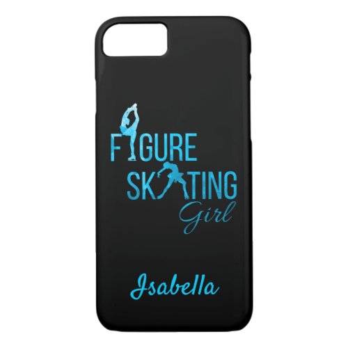 Phone case Figure skating girl turquoise blue ice