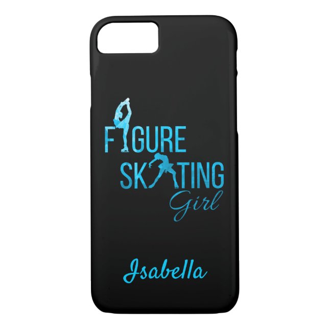 Phone case Figure skating girl turquoise blue ice (Back)